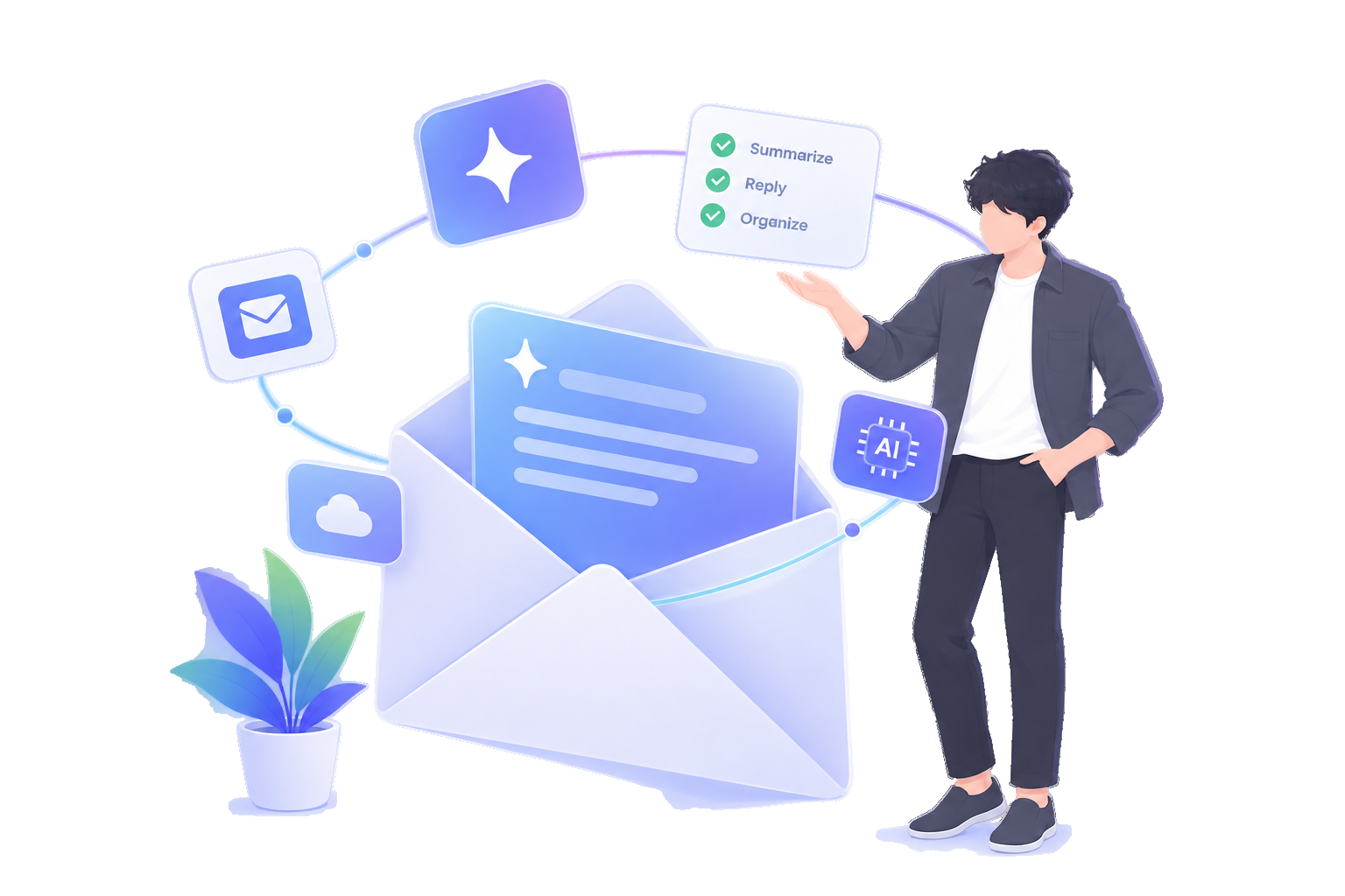 AI Native communication and workflow illustration